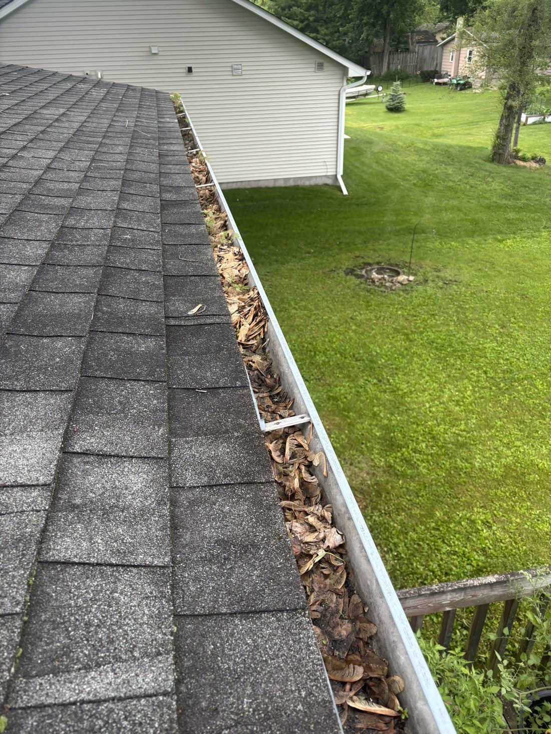 Before professional cleaning, visible dirt and water spots