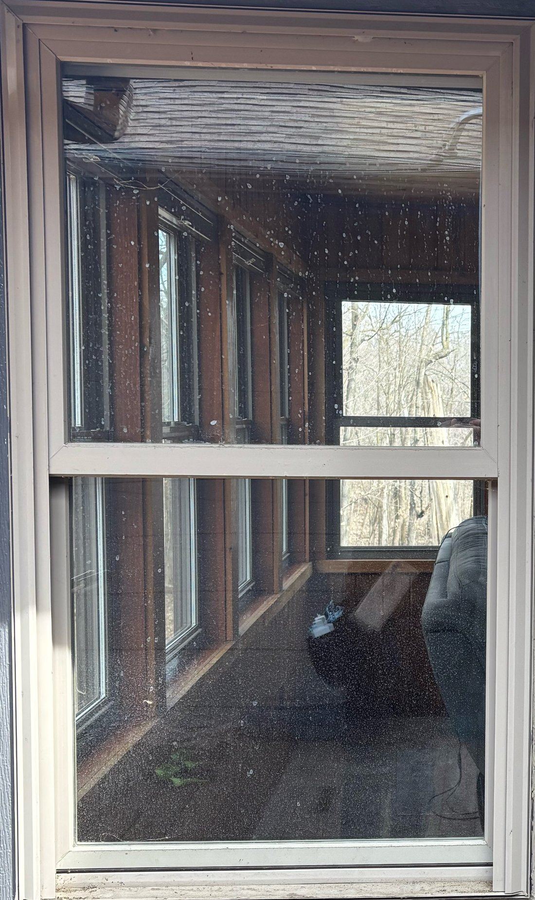 Before professional cleaning, visible dirt, algae, and water spots